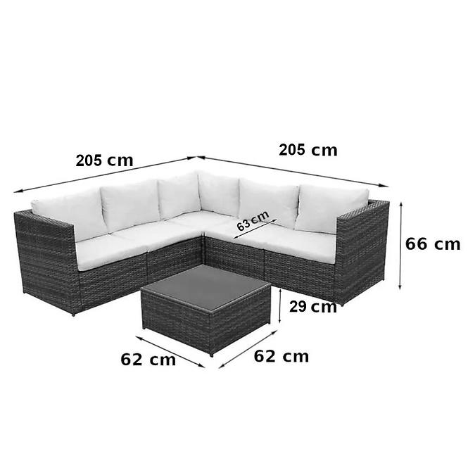 Garten ecksofa 6 teile Sofia schwarz