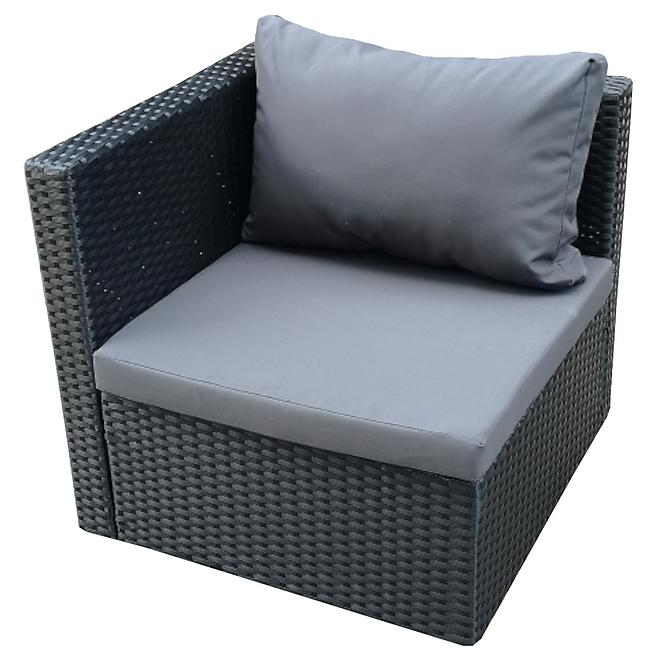 Garten ecksofa 6 teile Sofia schwarz