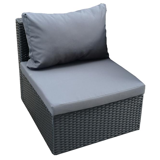 Garten ecksofa 6 teile Sofia schwarz