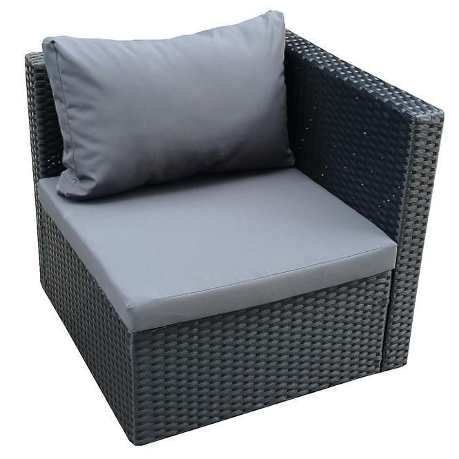Garten ecksofa 6 teile Sofia schwarz