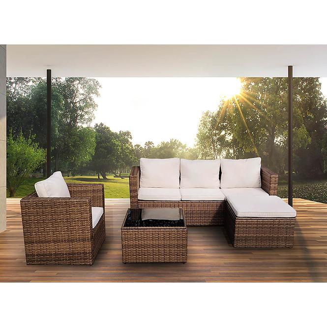 Garten ecksofa 4 teile Cezar beige