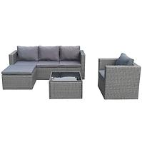 Garten ecksofa 4 teile Cezar anthrazit