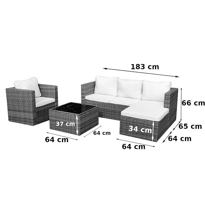 Garten ecksofa 4 teile Cezar anthrazit