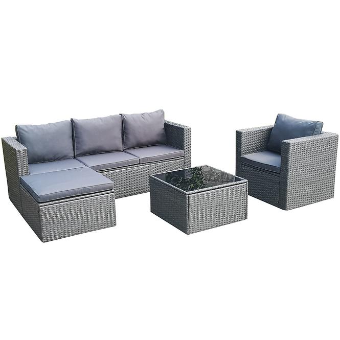 Garten ecksofa 4 teile Cezar anthrazit