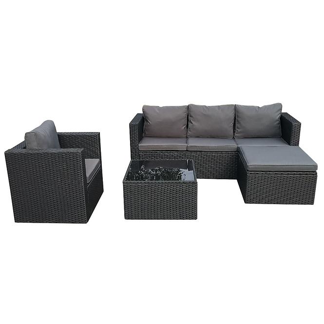 Garten ecksofa 4 teile Cezar schwarz