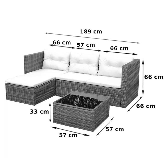 Garten ecksofa 5 teile Holiday anthrazit