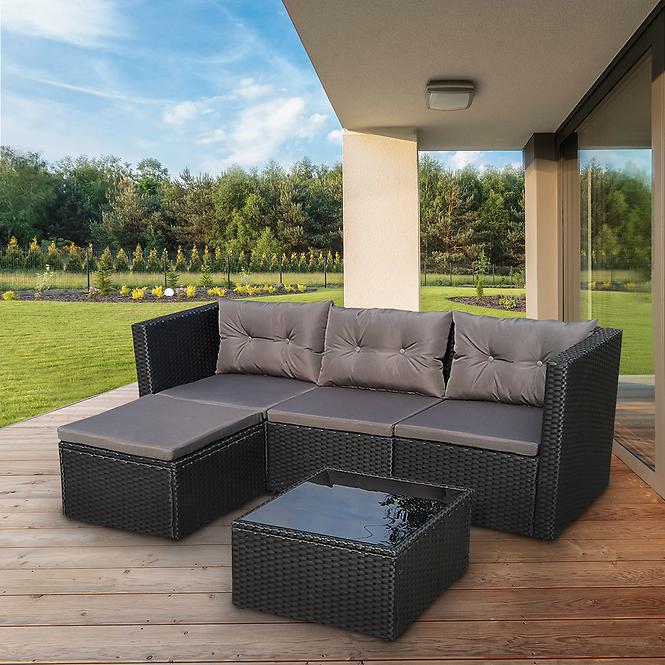 Garten ecksofa 5 teile Holiday schwarz