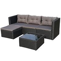 Garten ecksofa 5 teile Holiday schwarz