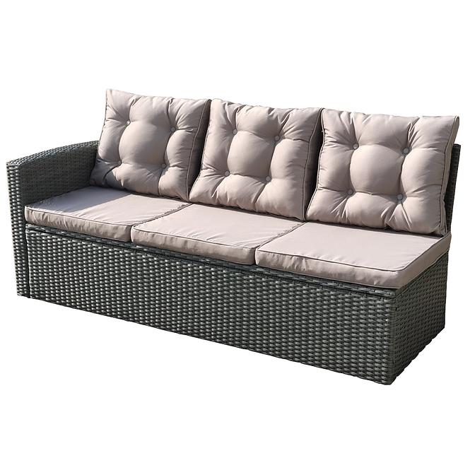 Garten ecksofa technorattan Toscana grau