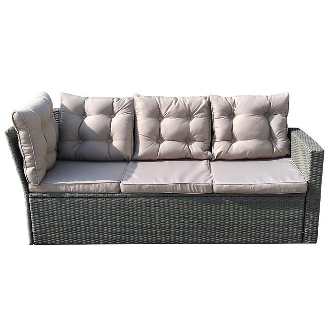 Garten ecksofa technorattan Toscana grau