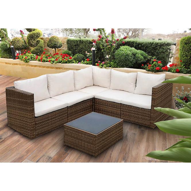 Garten ecksofa 6 teile Sofia beige