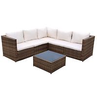 Garten ecksofa 6 teile Sofia beige