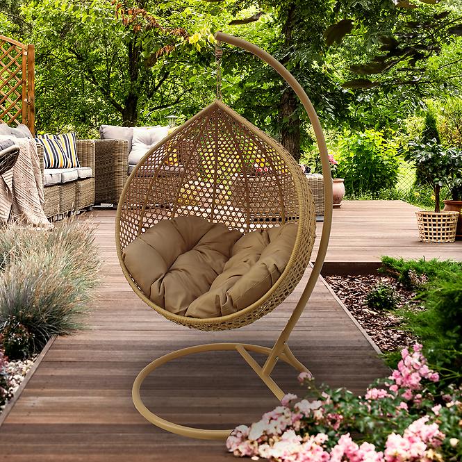 Gartenhängesessel Ateny natürlich + Kissen