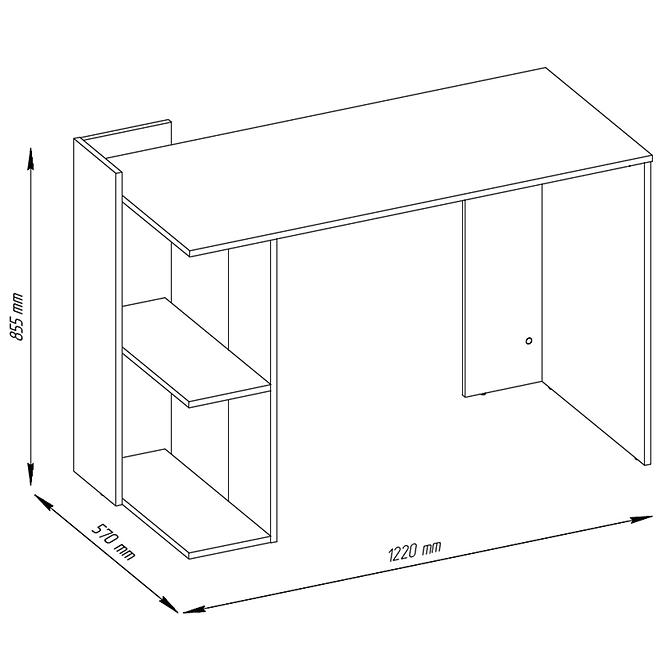 Schreibtisch Stil 1 122cm Eiche Wotan/Graphit