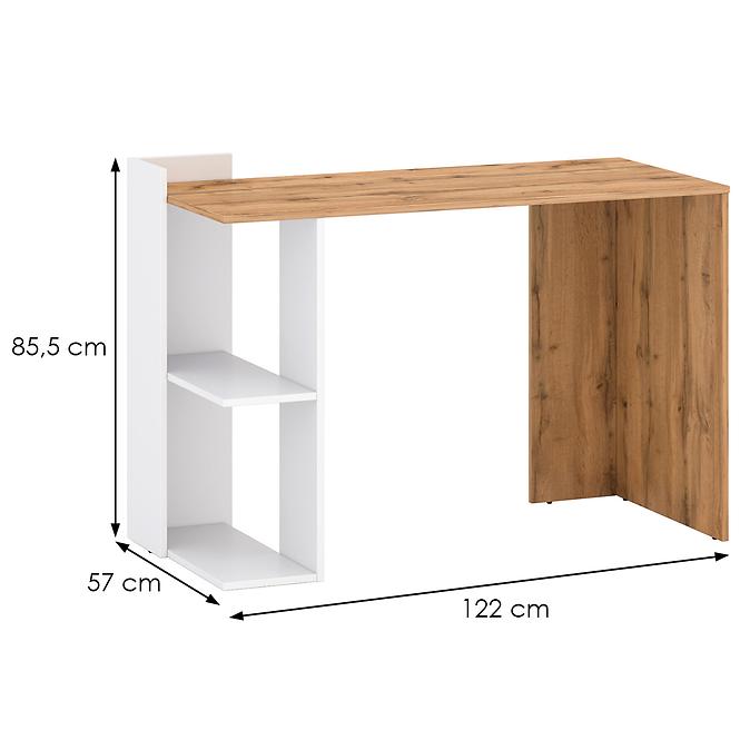 Schreibtisch Stil 1 122cm Eiche Wotan/Weiß
