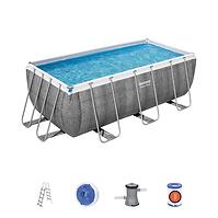 Rechteckiger Pool Rattan 4.12x2.01x1.22m 56722 Zubehör
