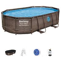 Oval Pool Rattan 4.88x3.05x1.07m rattan 56946 Zubehör