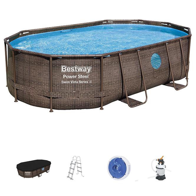Oval Pool Rattan 4.88x3.05x1.07m rattan 56946 Zubehör