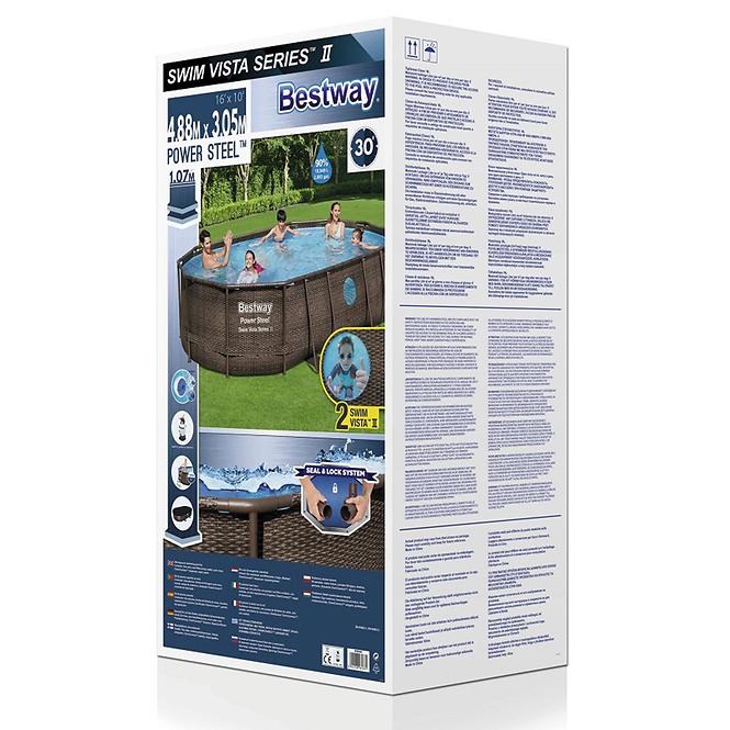 Oval Pool Rattan 4.88x3.05x1.07m rattan 56946 Zubehör