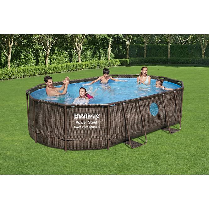 Oval Pool Rattan 4.88x3.05x1.07m rattan 56946 Zubehör