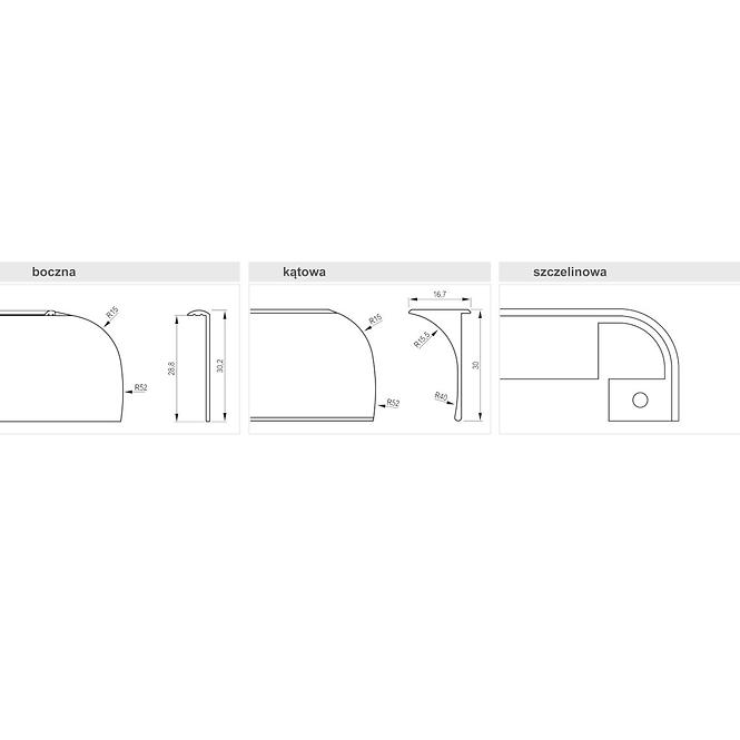 Tischplattenverkleidung Links Alpo 28 Alu