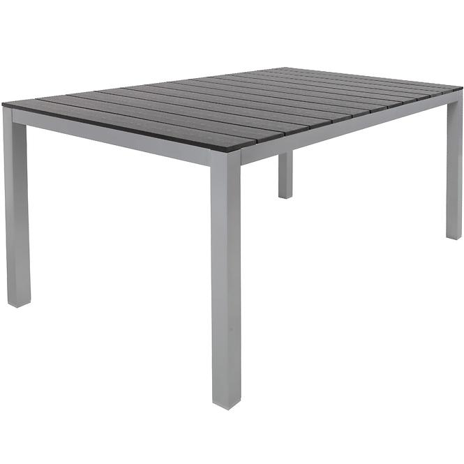 Polywood Tisch Silber/Schwarz 150x90cm