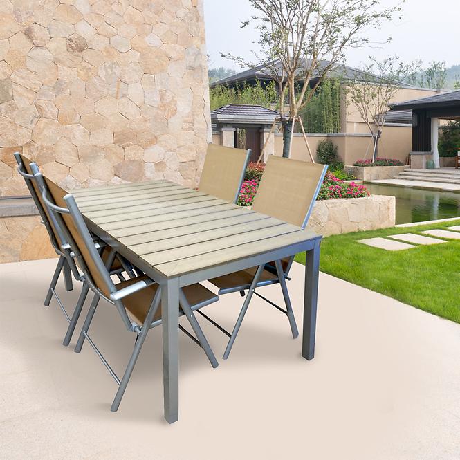 Polywood tisch silber/taupe 150x90cm