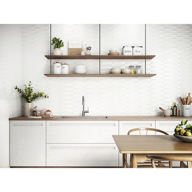 Dekorfliese Dutton White Gloss 25/25