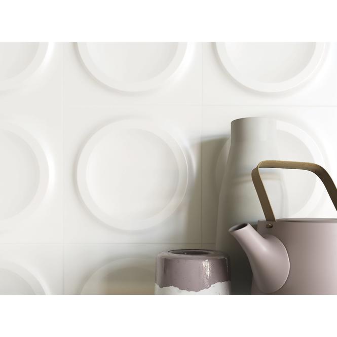 Dekorfliese Opal White Gloss 25/25