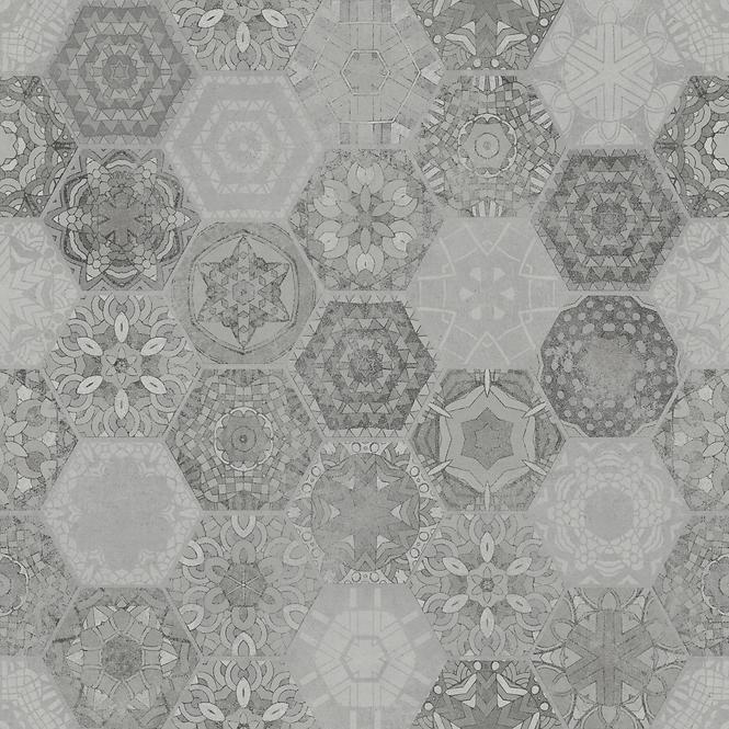 Bodenfliese Patchwork hexagon grey 60/60 REKT.
