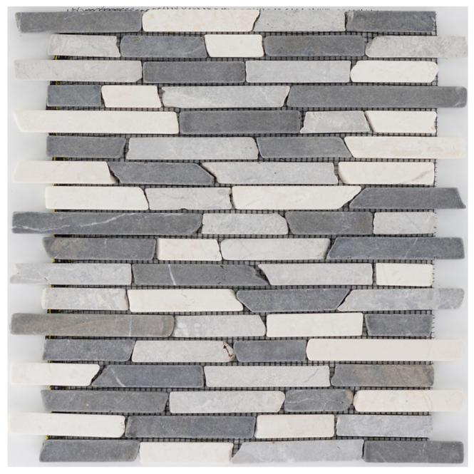 Mosaik Marmormix schwarz grau weiß Slimbrick 53827 30,5x30,5
