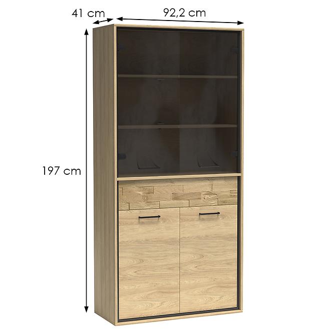 Vitrine Mediolan 92,2cm Board Natural Hikora