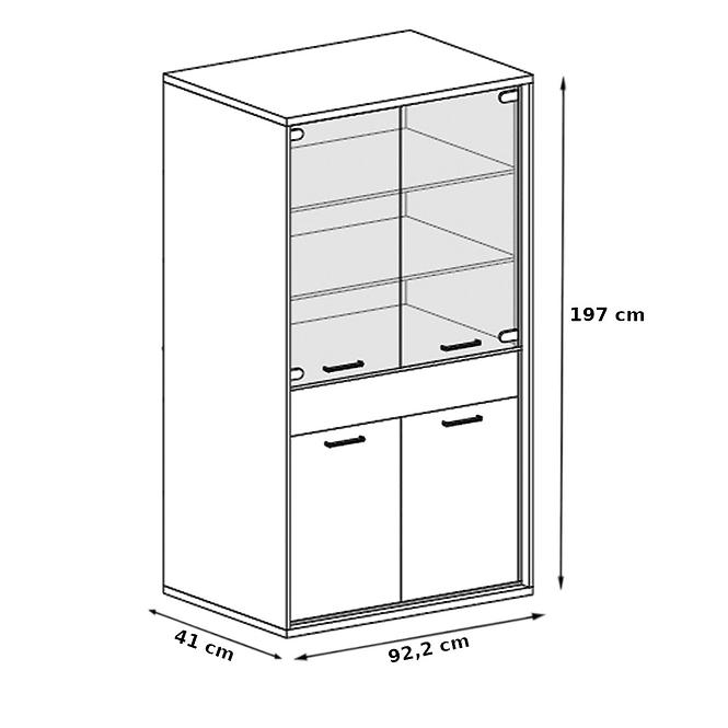 Vitrine Mediolan 92,2cm Board Natural Hikora