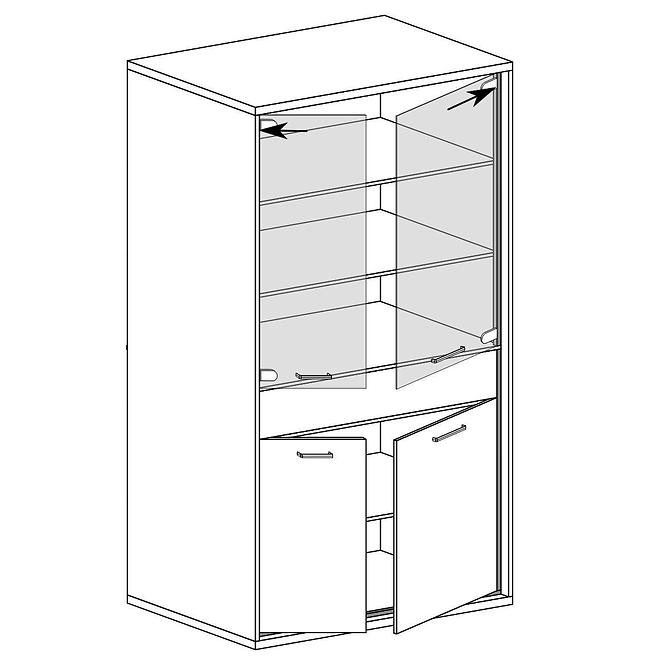 Vitrine Mediolan 92,2cm Board Natural Hikora