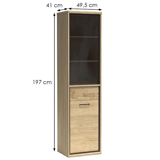 Vitrine Mediolan 49,5cm Board Natural Hikora, L