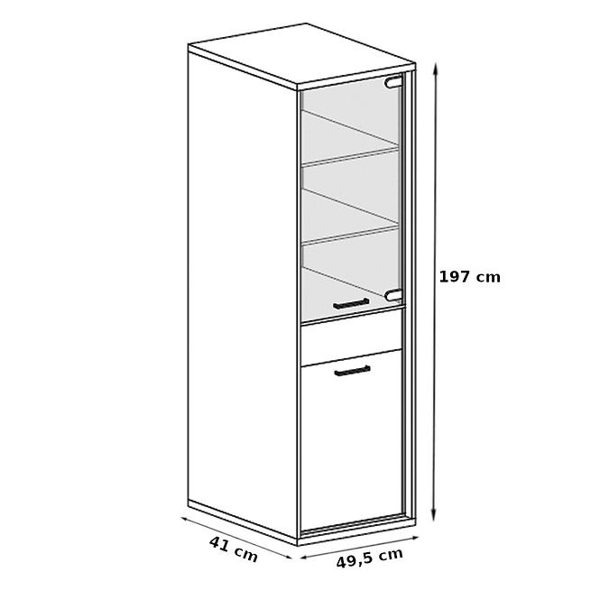 Vitrine Mediolan 49,5cm Board Natural Hikora, P