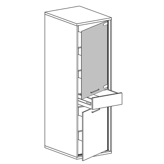 Vitrine Mediolan 49,5cm Board Natural Hikora, P