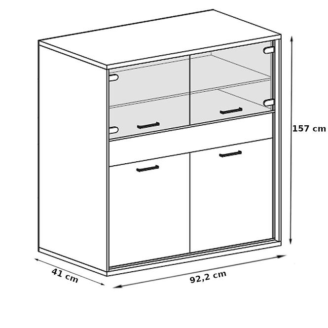 Vitrine Mediolan 92,2cm Natural Hikora