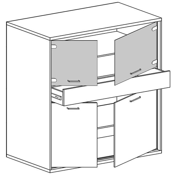 Vitrine Mediolan 92,2cm Natural Hikora