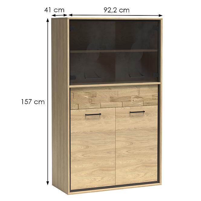 Vitrine Mediolan 92,2cm Board Natural Hikora