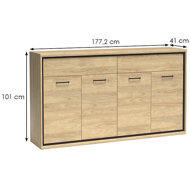 Kommode Mediolan 177,2cm Natural Hikora