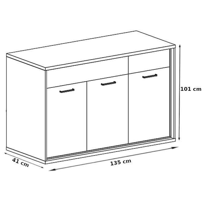 Kommode Mediolan 135cm Natural Hikora