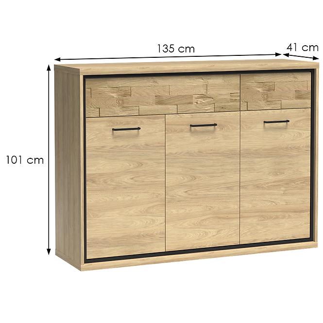 Kommode Mediolan 135cm Board Natural Hikora