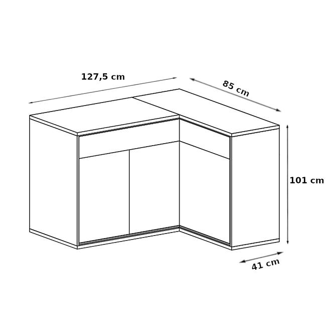 Eckekommode Mediolan 127,5x85cm Natural Hikora