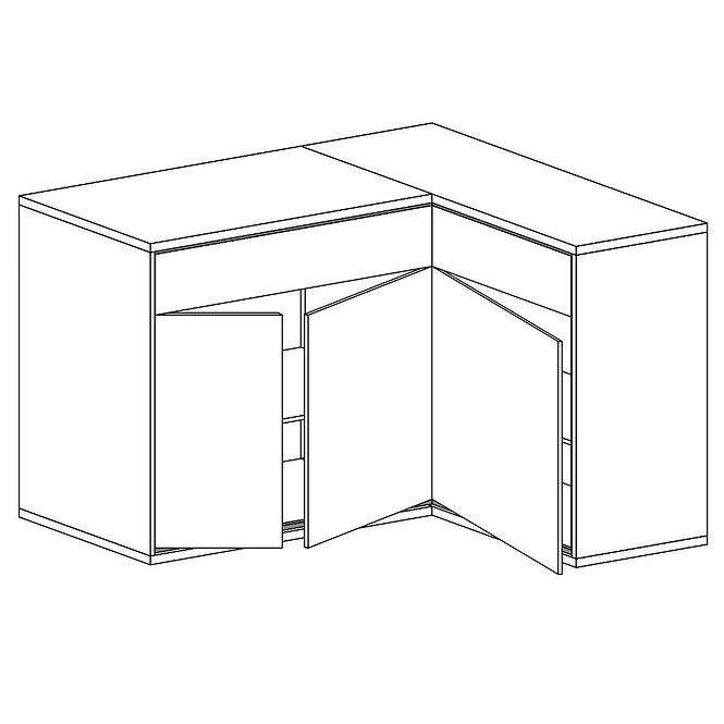 Eckekommode Mediolan 127,5x85cm Board Natural Hikora