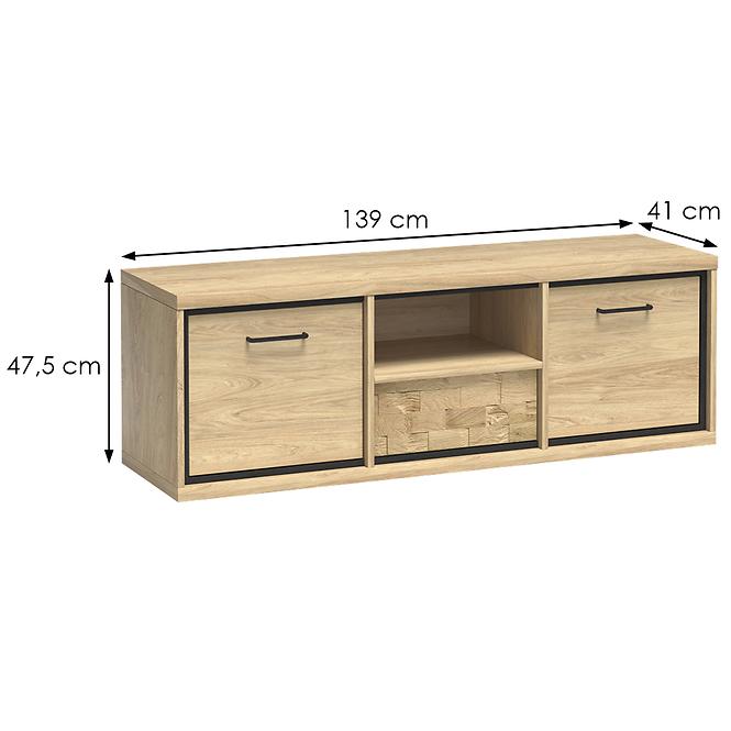 Tv Tisch Mediolan 139cm Board Natural Hikora