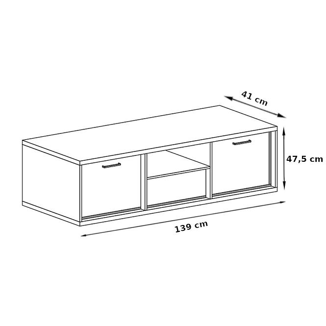 Tv Tisch Mediolan 139cm Board Natural Hikora