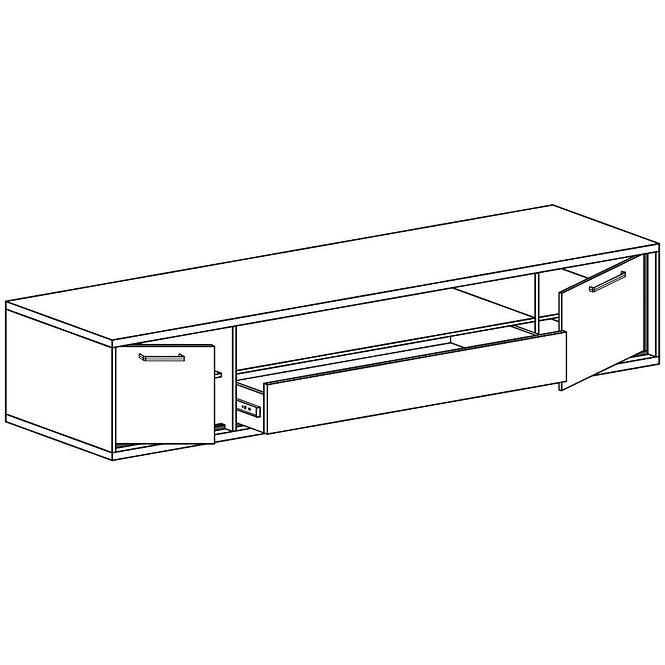 Tv Tisch Mediolan 181cm Board Natural Hikora