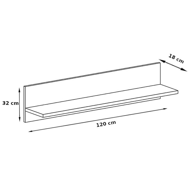 Regal Mediolan 120cm Natural Hikora