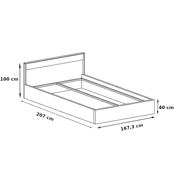 Bett Mediolan 160cm Broad Natural Hikora